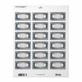 シルバー花びら:ブルーフラップス差出人住所ラベル ラベル (フルシート)