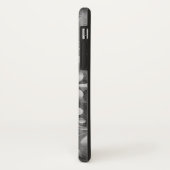 シルバー花柄の大理石 ブラック Case-Mate iPhoneケース (裏面/左)