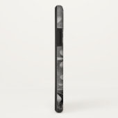 シルバー花柄の大理石 ブラック Case-Mate iPhoneケース (裏面/右)