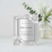 シルバー花模様クリスマスパーティの招待状 (スタンド正面)