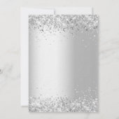 シルバー花模様ラグジュアリー結婚25周年 招待状 (裏面)