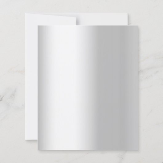 シルバー花模様写真25結婚式招待状 (裏面)