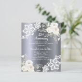 シルバー花模様結婚25周年の招待 (スタンド正面)