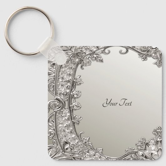 シルバー華美キモダンーチェーン キーホルダー (正面)