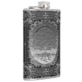 シルバー華美ツリーオブライフ古代フラ素朴スク フラスク (右)