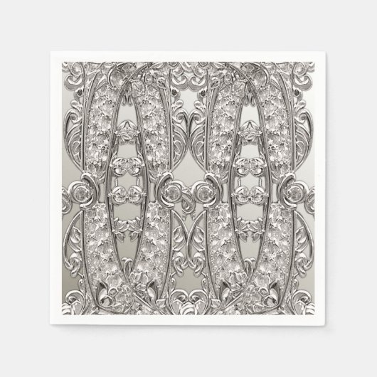 シルバー華美ナモダンプキンス スタンダードカクテルナプキン (正面)