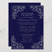 シルバー華美フローラウェディングレセプション 招待状 (正面/裏面)