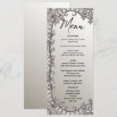 シルバー華美モダンのメ結婚ニュー メニュー (正面/裏面)