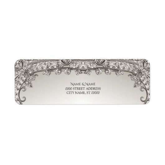 シルバー華美モダン差出人住所ラベル ラベル (正面)