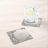 シルバー華美モダン紙コースター スクエアペーパーコースター (インサイチュ)