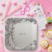 シルバー華美モダン紙プレート ペーパープレート (パーティー)