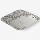 シルバー華美モダン紙プレート ペーパープレート (傾斜あり)