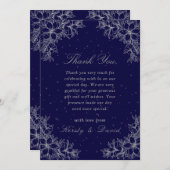 シルバー華美結婚フローラ サンキューカード (正面/裏面)