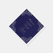 シルバー華美結婚フローラ スタンダードカクテルナプキン (角)