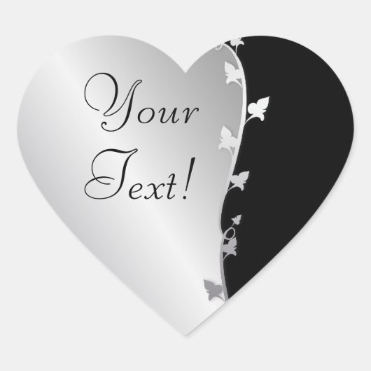 シルバー葉スステッカー ハートシール (正面)