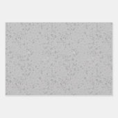 シルバー葉ズ黒灰色 ラッピングペーパーシート (正面3)