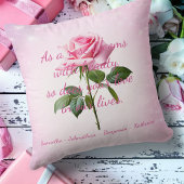 シルバー葉ハートとピンクローズママ クッション