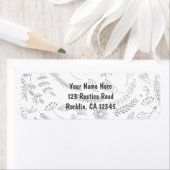 シルバー葉フローラ素朴結婚式招待状 ラベル (インサイチュ)