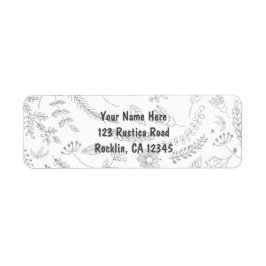 シルバー葉フローラ素朴結婚式招待状 ラベル