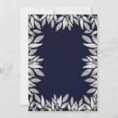 シルバー葉ボタニカルグラムブルーピンク結婚ズ 招待状 (裏面)