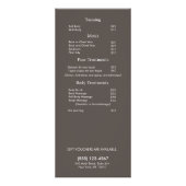 シルバー葉金ゴールド美しいサロン価格表メニュー ラックカード (裏面)