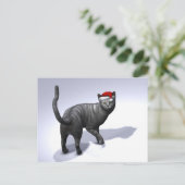 シルバー虎猫サンタクロースハット シーズンポストカード (スタンド正面)