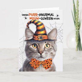 シルバー虎猫ハロウィーンキャットパーノーマルMEOWolween シーズンカード