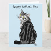 シルバー虎猫父の日 カード (正面)