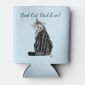 シルバー虎猫父の日 缶クーラー (正面)