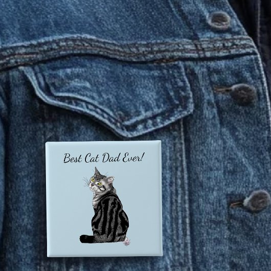 シルバー虎猫父の日 缶バッジ