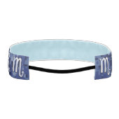 シルバー蠍座〔占星術の〕十二宮図サインオンブルー迷彩柄 アスレチックヘッドバンド (裏面)