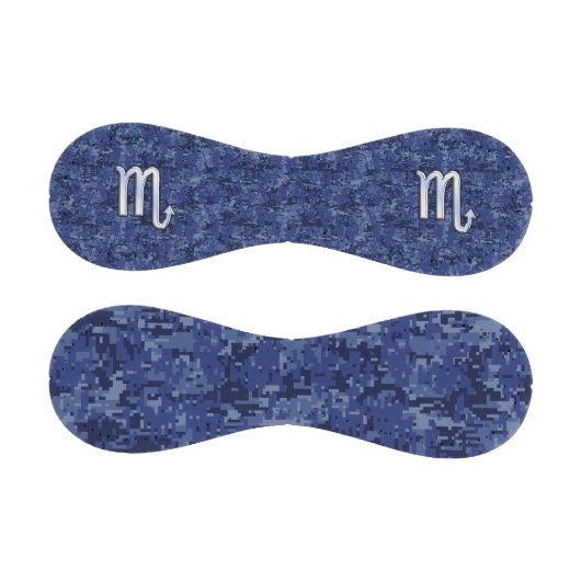 シルバー蠍座〔占星術の〕十二宮図サインオンブルー迷彩柄 野球ボール (パネル)