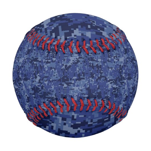 シルバー蠍座〔占星術の〕十二宮図サインオンブルー迷彩柄 野球ボール (正面)