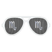 シルバー蠍座〔占星術の〕十二宮図サインブラックスネークスキン アビエーターサングラス (正面)