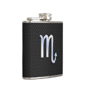 シルバー蠍座〔占星術の〕十二宮図サインブラックスネークスキン フラスク (右)
