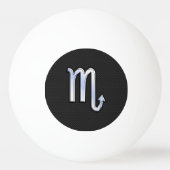 シルバー蠍座〔占星術の〕十二宮図サインブラックスネークスキン 卓球ボール (裏面)