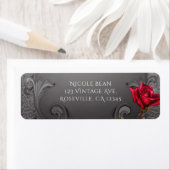 シルバー装飾ファンシーヴィンテージレッド結婚ローズ ラベル (インサイチュ)