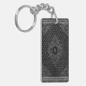 シルバー装飾品とMonogram Keychain付き キーホルダー (正面左)