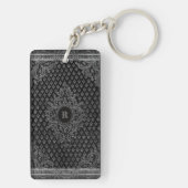 シルバー装飾品とMonogram Keychain付き キーホルダー (裏面)