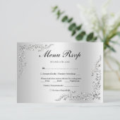 シルバー装飾 ウェディングメニュー RSVP (スタンド正面)