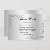 シルバー装飾 ウェディングメニュー RSVP (正面/裏面)