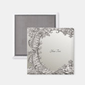 シルバー装飾 モダン マグネット (正面/裏面)