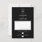 シルバー記念日パーティーRSVPメールバックカード 招待状 (裏面)