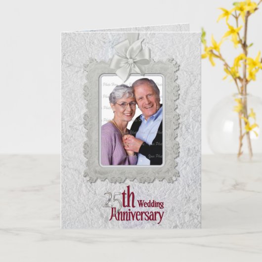 シルバー記念日 カード (黄色い花)