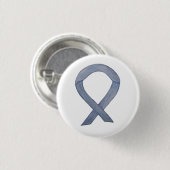 シルバー認識度カスタムリボンのアートピンボタン 缶バッジ (正面&裏面)