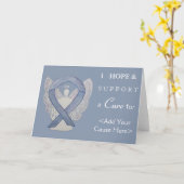 シルバー認識度リボンエンジェルカスタムグリーティングカード カード (黄色い花)