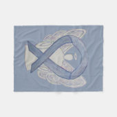 シルバー認識度リボンエンジェルカスタムソフトブランケット フリースブランケット (正面(横))