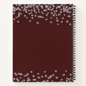 シルバー誕生日ゲストブック紙吹雪ブルゴーニュ ノートブック (裏面)