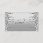 シルバー赤面グリッタースパークルドリップスモダン社 名刺 (正面)