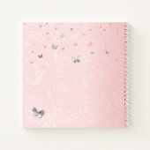 シルバー赤面ピンクフォトキンセアニェラゲストノートブック ノートブック (裏面)